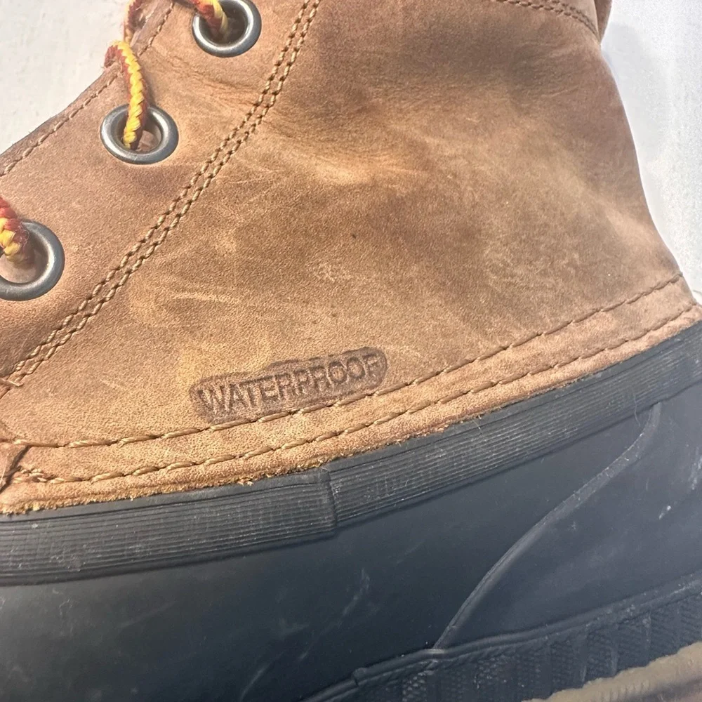 SOREL MENS CHEYANNE II LACE DUCK BOOT Rain Work Boots Sz 11 Leather Rubber